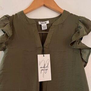 Rachel Paige Olive Green Blouse